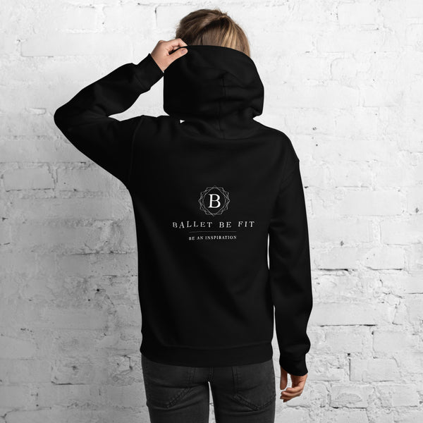 BalletBeFit Printed Back Unisex Hoodie Black